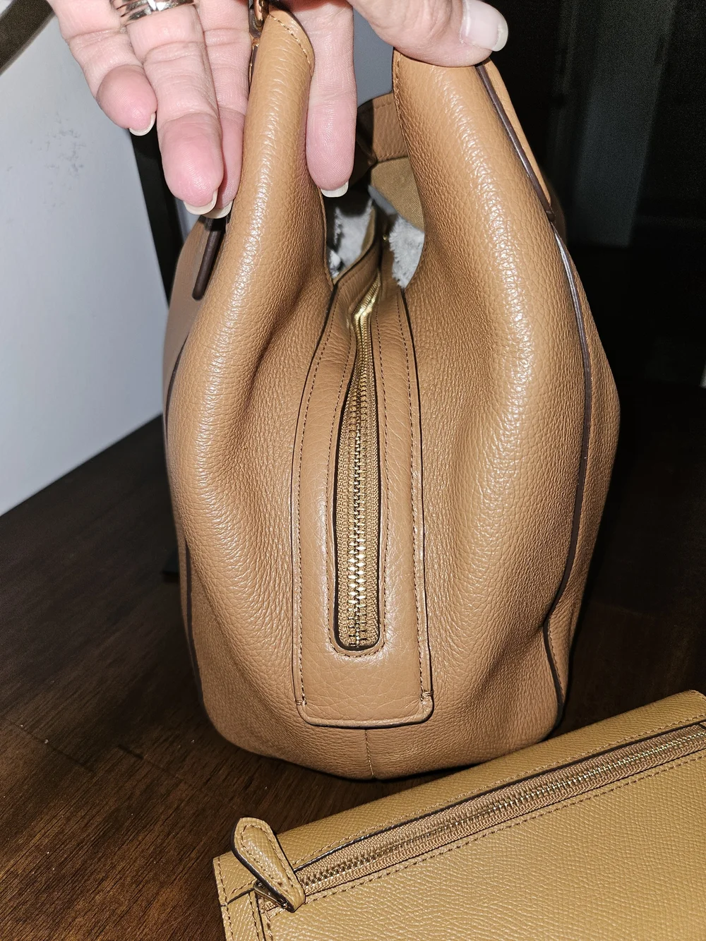Coach Edie 31 Pebbled Leather Shoulder Bag with Wallet